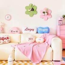 2Pcs Cute Shelf Pink Floating Shelves, Flower Shaped Green Floating Shelves Display Daisy Decor For Bathroom Livingroom Bedroom Shelves - 2pcs - 查看 5
