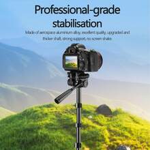 SAEIV Phone Tripod Stand, Selfie Phone Tripod, Camera Tripod, Extendable Tripod Stand Perfect For Selfies, Video Recordings, Live Streaming, Black - Black Single-camera Tripod - View 4