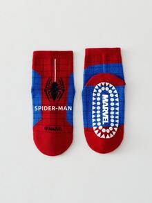 1/5 Pairs Disney Marvel Spider-Man Cartoon Mid-Calf Socks For Kids, Fun Hero Character Halloween Gift Socks, Autumn/Winter - Multicolor - View 3