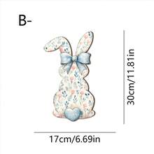 1pc Wooden Easter Bunny Bow Hanging Decoration, Living Room Wall, Foyer Hanging Decoration, Restaurant Festive Event Decoration, Festive Atmosphere Decoration Small Items - Multicolor-punched Hemp Rope - View 9