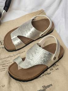 Kids' Sports Sandals, Fashionable Summer New Soft Bottom Toe-Covering Anti-Slip Boys' Convertible Beach Sandals Casual Slippers - Silver - View 3