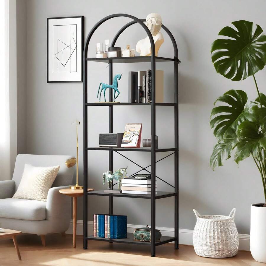 Bookcases - 5 Layers - Black - View 1