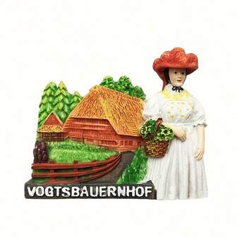 Black Forest Open-Air Museum Scenic Landscape 3D Souvenir Refrigerator Magnet, Travel Gift