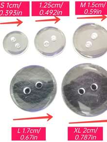 100pcs/Pack Transparent 2-Hole Resin Buttons, Double-Sided Sewing Buttons, Suitable For Shirts, Home Textiles, Crafts, Clothing And Sewing Accessories - Clear - View 3