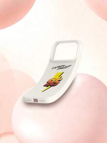 1pc Fashionable Minimalist Numeric Lightning Slogan Pattern Liquid Silicone Shockproof Soft Phone Case, Compatible With Apple 11/12/13/14/14Plus/15/15Plus/16/16Plus/17/17Pro - Multicolor - View 2