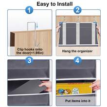 Hanging Behind Door Organizer, Organizer Box, Hanging Closet Storage Organizer, 5 Tier Hanging Behind Door Organizer With 10 Large Capacity Pockets, Anti-Tilt, Suitable For Bedroom, Bathroom, Pantry, New Year Gift, Holiday Gift - Hồng - Xem 5