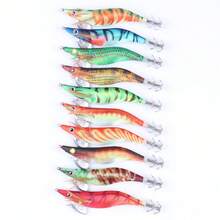 10pcs Luminous Shrimp Lure, Lifelike Squid Jig Shrimp Fishing Hard Bait Size 2.5 3.0 3.5 For Saltwater - B - Xem 7
