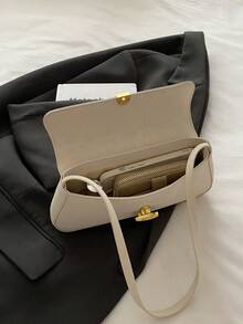 Women's Retro Faux Leather Flap Underarm Shoulder Bag, Suitable For Dates, Outings, Parties And Other Occasions - White - View 6