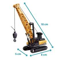Miniature Excavator Roller Compressor Scale 1:50 With Friction XZ-1794 - 18cm Crane - View 2
