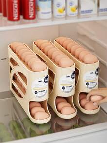 3/4 Layer Transparent And Light Blocking Egg Display Base, Automatic Egg Rack, Elastic And Anti Damage Frame For Refrigerators And Tables, Easy To Clean And Wash, Industrial Food Supply Equipment, Kitchen Organization Side Rack, Egg Storage Box