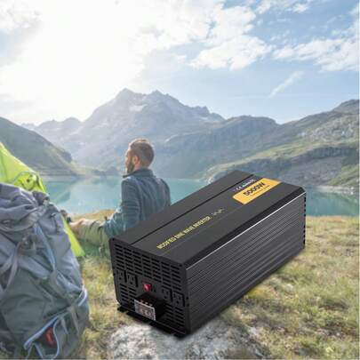 Power Inverter 5000W Modified Sine Wave Inverter DC12V To AC120V Car Converter With USB Port LCD Display Remote Controller LED Indicator AC Outlets Inverter For Car RV Truck Boat Travel Camping