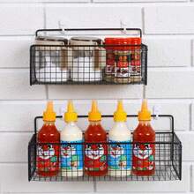 3pcs Wall Mounted Storage Rack, Adhesive No Drill Organizer Basket, Multi-Function Storage Basket, Suitable For Bathroom And Kitchen Organization, Great For Shampoo, Soap And Essentials - Multicolor - View 6