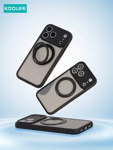 Koolife 适用于新款苹果 17 手机的 1 件装手机壳，带 360° 旋转支架，优质简约磨砂手机保护套，支持磁吸充电，PC+TPU 材质，兼容 17 Pro Max/ 17/ 17 Pro/14/14 Pro/14 Pro Max/13/13 Pro/13 Pro Max/15/15 Pro/15 Pro Max/16/16 Pro/16 Pro Max - 黑色 - 查看 2