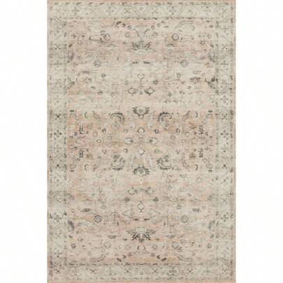Printed Area Rug Blush Multi 2ft3inx 3ft9in Living Room Decor Soft Textured Floor Covering