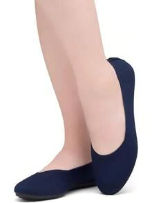 Women's Foldable Slip-On Knit Ballet Flats, Lightweight Dress Shoes With Foam, Comfortable Round Toe Work, Travel & Daily Wear - 2023beigekn - View 3