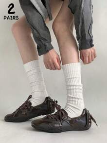 3/2/1 Pair, Women's Mid Tube Socks, Women's Pile Socks, Preferred Fabric/Soft Breathable/Simple/Comfortable/Breathable, Suitable For Pairing With Knee High Boots/Flat Shoes/Clothes/Skirts, Women's Calf Socks, Women's Short Socks, Suitable For Family Gatherings And Outdoor Dates, Suitable For Relaxing At Home/Shopping/Outdoor Dates/Walking And Other Light Sports, Can Be Used As Gifts For Holidays Such As Christmas/Valentine's Day/Thanksgiving - Multicolor - View 8