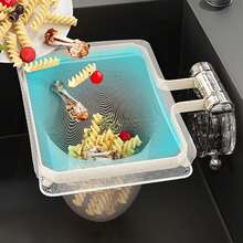 Kitchen Sink Strainer Basket With Filter Bag, Food Waste Filter Basket, Suction Cup Folding Vegetable & Fruit Washing & Drying Rack - Multicolor - View 3