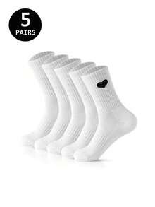 5 Pares/10 Pares/20 Pares/30 Pares de calcetines casuales para hombre, calcetines de longitud media, calcetines blancos, calcetines de invierno, calcetines negros, desodorizantes, calcetines deportivos, transpirables, absorción de sudor/Dos estilos para elegir (Finos/Gruesos) - Multicolor - Ver 10