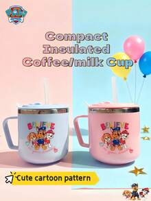 Paw Patrol كوب قهوة معزول من الفولاذ المقاوم للصدأ سعة 270 مل (مع قش من السيليكون)، مع مقبض وغطاء - زجاجة مياه معزولة بتصميم جميل ومتين، مناسبة للاستخدام في المكتب أو المدرسة أو في الخارج، كوب قهوة مكتبي | تصميم ممتع | زجاجة مياه متينة، مناسبة كهدية لأفراد العائلة والأصدقاء والطلاب في عيد الميلاد وعيد الهالوين وعيد الشكر والتخرج - متعدد الألوان - مشاهدة 4