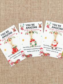 3pcs Christmas Keychain Set - Santa Claus, Snowmen, Christmas Tree, Candy Cane, Stocking, House, Gift Box, Garland Metal Keychains, Bulk Party Decorations & Favors For Christmas - Elegant, Christmas Gift Ideas, Christmas Gifts Bulk Bag Charms Car Accessories Teacher Friend Sister - D - View 11