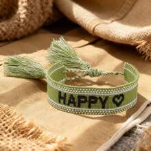 1pc Bohemian Style Colorful Woven Tassel Bracelet, Suitable For Women, Appropriate For Everyday Wear - Multicolor - View 11