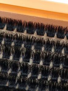 HINARIN 196 pièces Faux-cils en amas de courbure D 120D+160D Épais amas de faux-cils 10-20 mm Faux-cils individuels effilés Mega Volume Extensions de cils en amas DIY à la maison - D - Voir 3