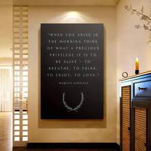 Framed 1pc Marcus Aurelius Stoicism Quote Framed Canvas Wall Art - Latin & English Poster With Greek Key Border, Black Frame, Inspirational Ancient Wisdom For Office, Meditation Room, Study - Stoic Book Page Design - Đóng khung - Xem 3