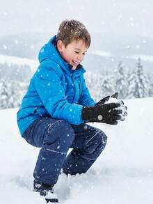 男童/女童冬季滑雪手套 | 触屏防水保暖冬季手套 - 彩色 - 查看 2