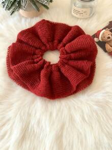 Oversized Korean Style Knitted Hair Scrunchies, Autumn/Winter Hair Ties, Large Spiral Hair Scrunchies, High-End Low Ponytail Hair Ties, New Women's Extra Large Black/White/Red/Green/Khaki Hair Scrunchies