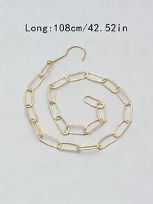 随机颜色铁钩带链条 - 简约耐用的悬挂配件，适用于家居和服装店展示，经久耐用的衣架，室内外均可使用，节省空间。晾衣绳，可折叠魔术衣架，适用于厚重衣物，衣柜收纳整理。 - 彩色 - 查看 3