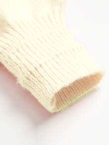 Delicado cárdigan de punto corto para mujer, con diseño de encaje - Amarillo claro - Ver 4