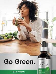 Horbäach Liquid Chlorophyll Drops | 2 Oz | Vegan, Non-GMO, And Gluten Free Formula | Natural Peppermint Flavor - 2pcs - 查看 2