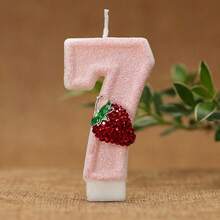 1 pieza Vela de cumpleaños con número ritual, vela decorativa de fresa para pastel, vela con número de purpurina rosa 0-9, adecuada para pastel de cumpleaños, fiesta grande de vacaciones, adecuada para hombres y mujeres - Rosa - Ver 14