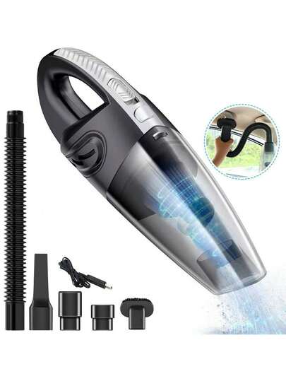 Aspiradora de mano inalámbrica portátil para coche, hogar, pelo de mascotas con filtro recargable batería de 120 W potente succión