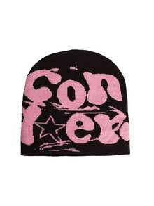 Unisex Graffiti Street Style Printed Knit Beanie Hat - Multicolor - View 2