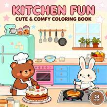24-Page Cute Kitchen-Themed Coloring Book - Featuring Vibrant Colorful Adorable Animals, Stress-Relief Art Sketch Book, Suitable For Teens And Adults - Perfect Gift For Birthdays, Holidays And Special Occasions, Ideal Coloring Book For Girls - Kitchen Fun - View 30