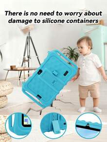 Qetupa Q8 Dual Handgrip Children's Tablet, 7-Inch Kids Tablet, Android 13/MTK6737 Quad-Core 1.3GHz/3GB RAM 32GB Storage/2.4G WiFi/Bluetooth/1024x600 IPS Display/GMS Services/Parental Control/3500mAh Battery/2MP+5MP Camera, With Shockproof Protective Case, For Education & Gaming (Adapter Not Included) - Blue - View 8