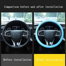 2 Pcs Ultra-Thin Non-Slip Car Steering Wheel Covers, Silicone Steering Wheel Protectors, Universal Steering Wheel Covers, Car Steering Wheel Protectors - 墨綠色 - 查看 5