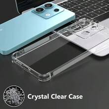 适用于小米 15 Pro/15/13/12T/10/A3/10i 5G/Poco X5/Poco C51 及类似系列智能手机的透明手机壳，四角透明防摔，手机壳，防摔手机壳，透明手机壳，简约手机壳，纯色手机壳，透明手机壳，TPU 防摔手机壳 - 無色 - 查看 5