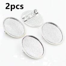 2pcs 18x25mm Inner Size Brooch Pin Cabochons Blank Base Setting Bezel Tray DIY Craft Jewelry Making Accessories Findings - Brooch Base - View 22