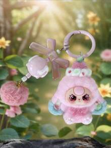 新款可爱大耳朵心形钥匙扣，时尚卡通配饰包包挂饰钥匙圈 - 彩色 - 查看 4