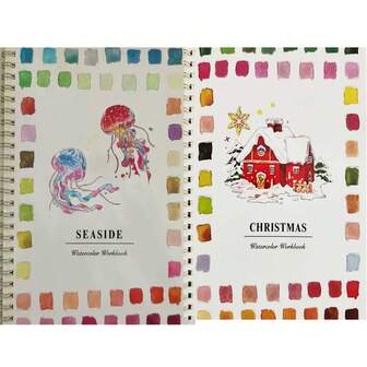 Akvarell arbetsböcker, nybörjarvänliga akvarell arbetsböcker Konsthantverk Målningsmaterial, Akvarellbok för vuxna - Akvarellfärg ingår ej