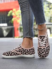 Zapatos sin tacón para mujeres - Zapatos minimalistas para caminar con absorción de impactos y cero tacón | Diseño de caja de punta ancha, ultra suave y cómodo para uso diario - estampado de leopardo - Ver 2