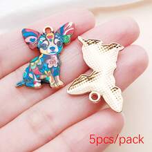 吉娃娃吊坠，5/10 件装热销合金珐琅狗吊坠，可用于 DIY 项链和手链。 - 均碼 - 查看 15