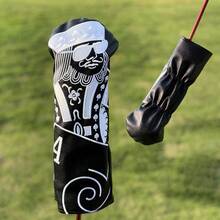 国王、王后和骑士高尔夫球杆木杆头套一号木球道木混合杆套高尔夫球杆头 - 黑色 - 查看 16