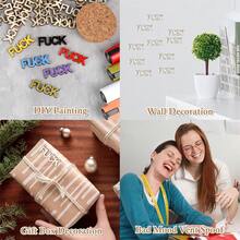 F U C K 字母木质酒瓶装饰，手工木质字母切割 DIY 工艺品，创意趣味生日礼物，送给朋友、同事、周年纪念日、节日、情人节的礼物，既鼓舞人心又幽默，可作办公桌装饰，别致的家居和朋友礼物，母亲节父亲节礼物 - 彩色 - 查看 11