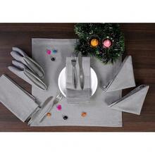 Everyday Use Set Of 12 Pcs 1OO% Cotton Dinner Napkins Size 18 X 18 Inch Long Lasting Soft Comfortable Color Grey Perfect For Regular Use From ,18x18EveryDayNapkin,LightGrey - 淺灰色 - 查看 5