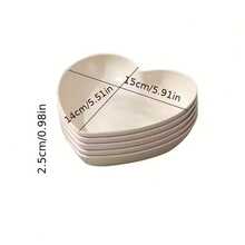 10pcs Heart-Shaped Plates, Durable Anti-Cracking Design, Pink And White, 6 Inch, Suitable For Family Gatherings, Desserts, Snacks, Romantic Table Decor, Party Plates, Snack Delivery, Elegant Tableware, Lightweight Salad, Sushi, Appetizer, Fruit, Cake Plates, Not Easy To Break, Wheat Straw Small Snack Dessert Plates, Multi-Color Options, Heart-Shaped Bowls, Party Tableware, Appetizers, Decorative Bowls - Multicolor - View 12