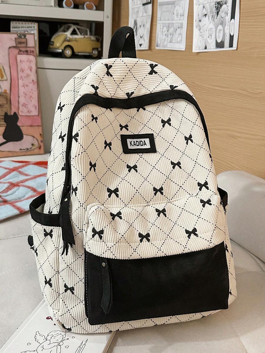 1pc Minimalist Large Capacity Backpack, Solid Color, Suitable For Travel, Shopping, Fits Laptop And Textbooks - Multicolor - View 1