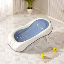1pc Baby Temperature Sensing Foldable Bathtub, Infant Toddler Children Washing Tub, Newborn Small Kid Home Use Sit & Lie Bathing Basin, Baby Temperature Sensing Bathing Tray, Anti-Slip Bathing Mat - Multicolor - View 12